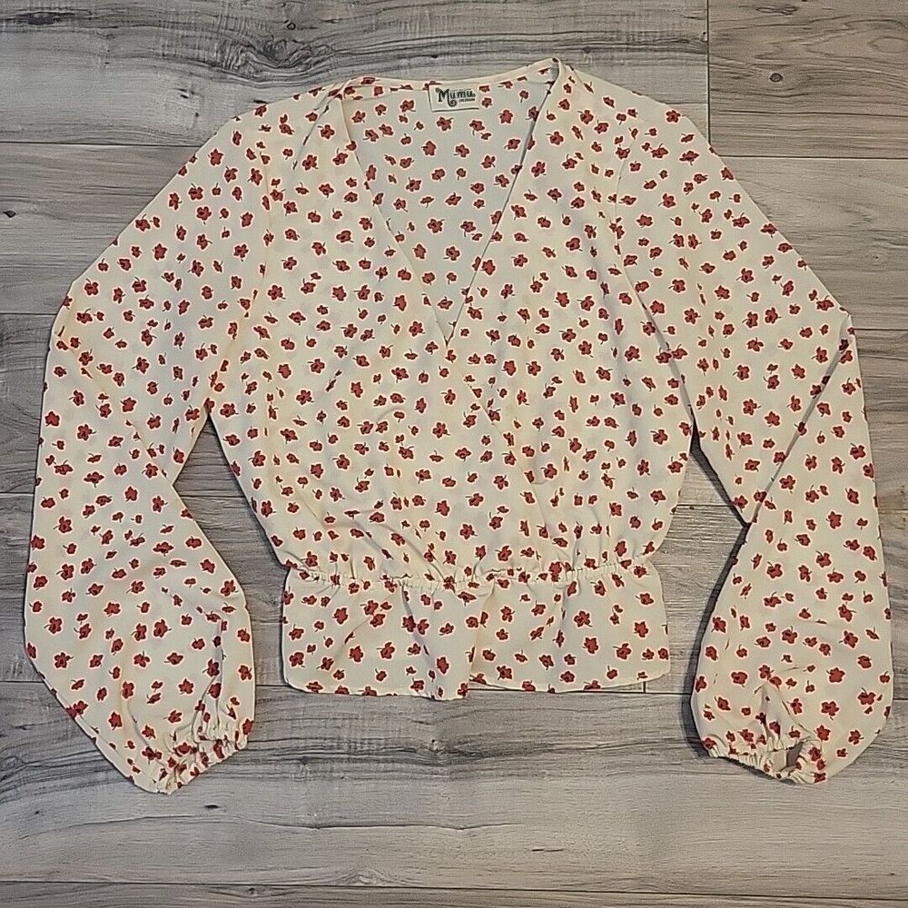 Show Me Your Mumu Top Womens Medium Floral Print Long Sleeve Blouse